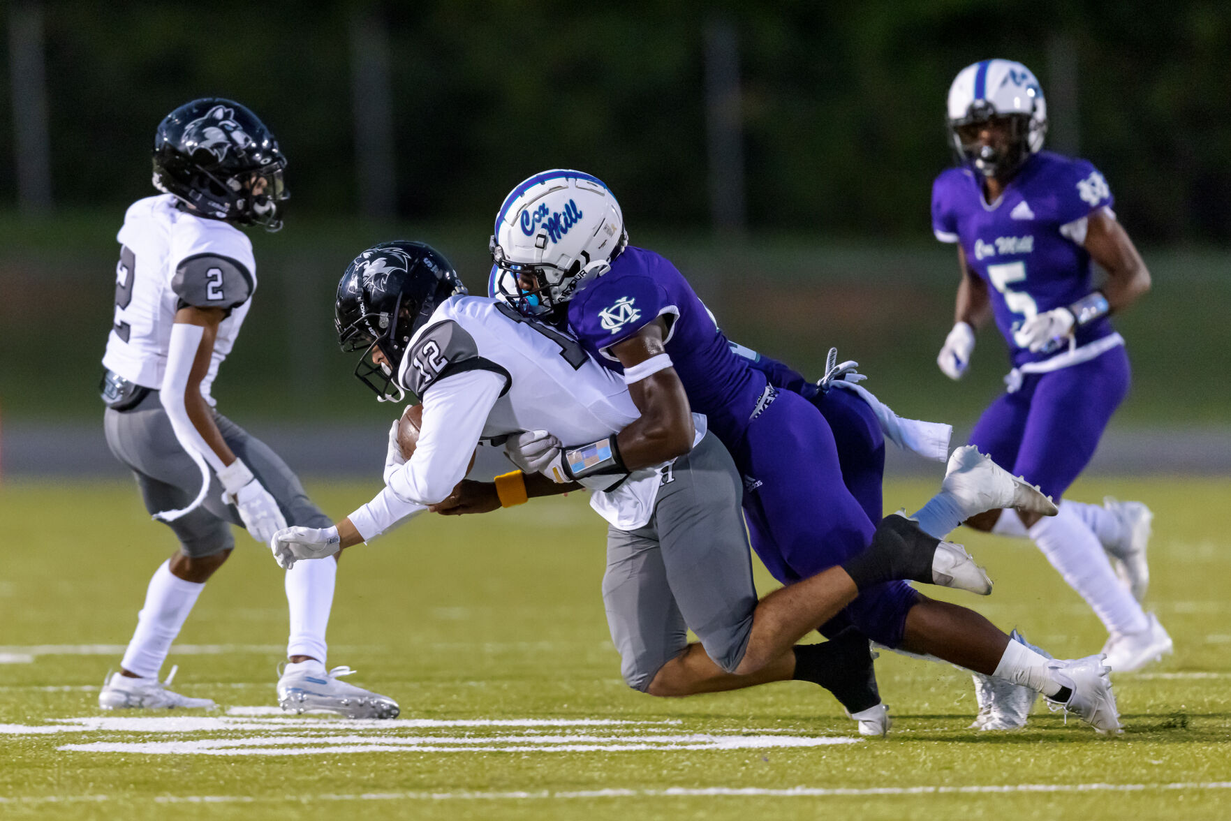 The Hough Huskey defeated the Cox Mill Chargers 48-7 on Friday night at Cox Mill High School.